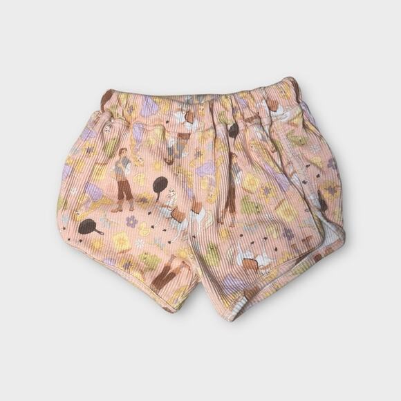 Wild Rich Kids Pastel Pink Soft Ribbed Rapunzel Tangled Disney Shorts Size 8 - Picture 2 of 4